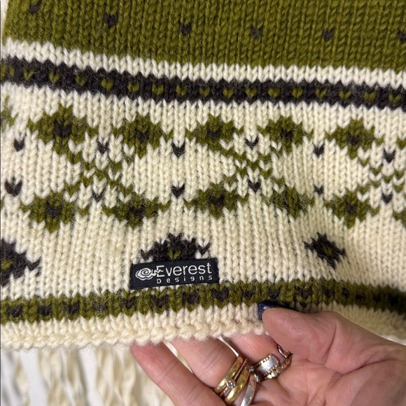Everest Designers Wool Knit Skirt in Green and Cream Nordic Print Size M/L - Picture 9 of 9
